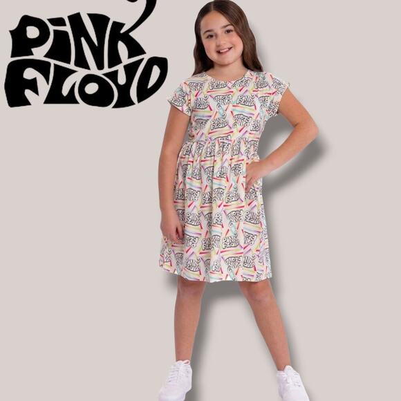 Pink Floyd Girls’ Graphic Rainbow Logo Dress Large, Cotton Polyester Gently Used - Picture 7 of 7